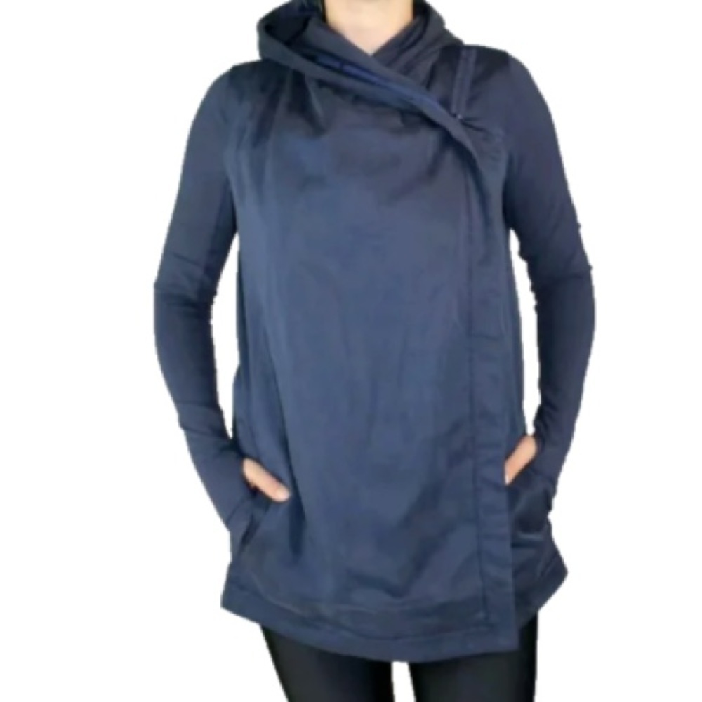 𝅺LULULEMON Blissed Out Asymmetrical Draped Wrap Jacket Blue 6